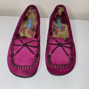 Nordstrom Pink Moccasins with Suede Texture